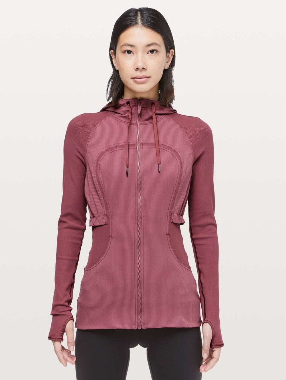 Lululemon Dance Studio Jacket Rib Sleeve Misty Merlot / Heathered Misty Merlot